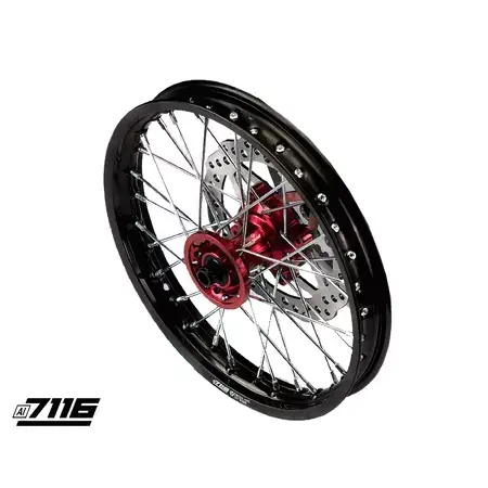 Felge vorn Alu 12" CNC Nabe rot m. Bremsscheibe YCF Factory Pitbike Markenprodukt