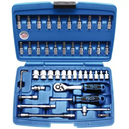 Kracherpreis Steckschlüssel Satz BGS Antrieb 6,3 mm (1/4") 46 Stk.