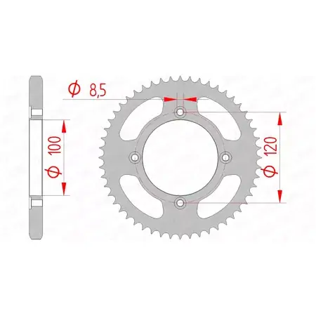 Kracherpreis Kettenrad 46 Zähne / 428 Afam Stahl Beta RR ab 2005