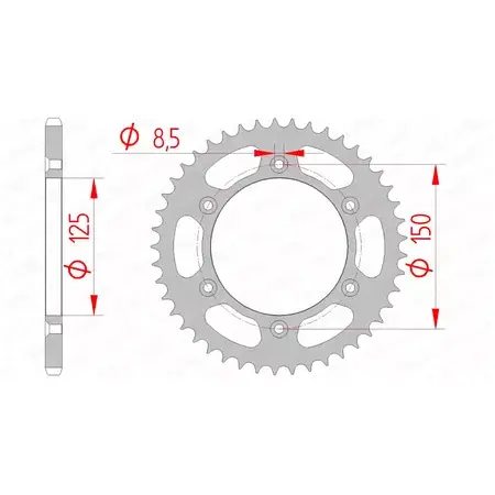 Versand Am Gleichen Tag Kettenrad Afam Stahl 43 Zähne KTM