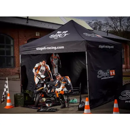 Zertifiziert Paddock komplett Stage6 Zelt MK2 + Zeltwände + Stühlen und Matte