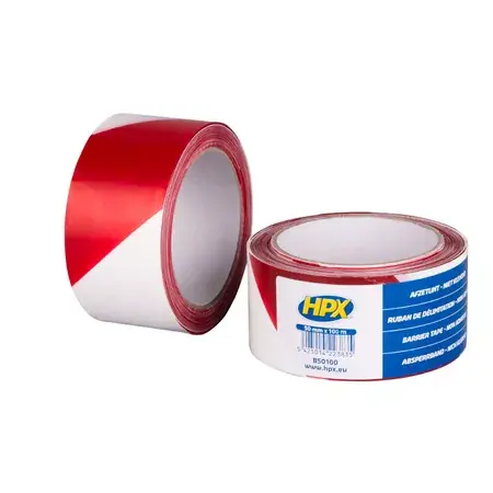 Aktuell Absperrband 50mm x 100m weiß / rot