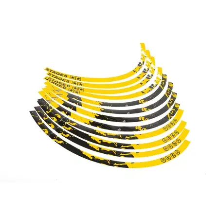 Felgenrandaufkleber Kit 10" Stage6 gelb / schwarz Echt