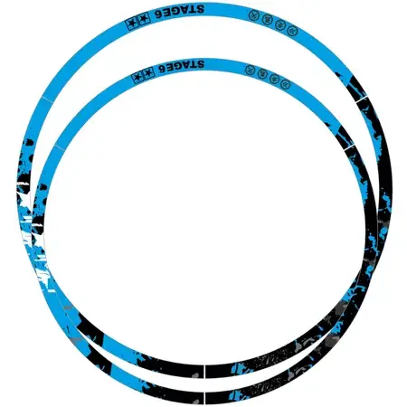 Felgenrandaufkleber Kit 12" Stage6 blau / schwarz Schnäppchen